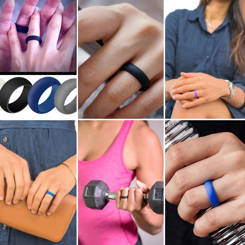 Pack of 5 Silicone Rings Band ❤💍